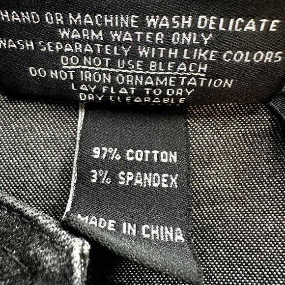 Vintage Christine Alexander Jean Jacket Swarovski Crystals Full Zip Black Large - Picture 4 of 5